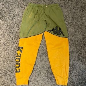 Kappa Men's Olive and Mustard Joggers